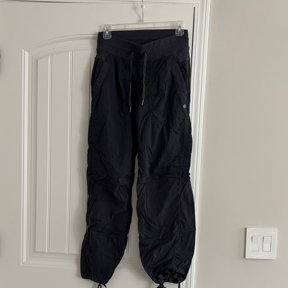 Women's Black Cargo Drawstring Jogger Pants